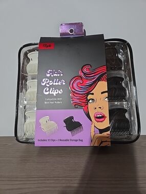 Hair Roller Clips Pack - Black & White